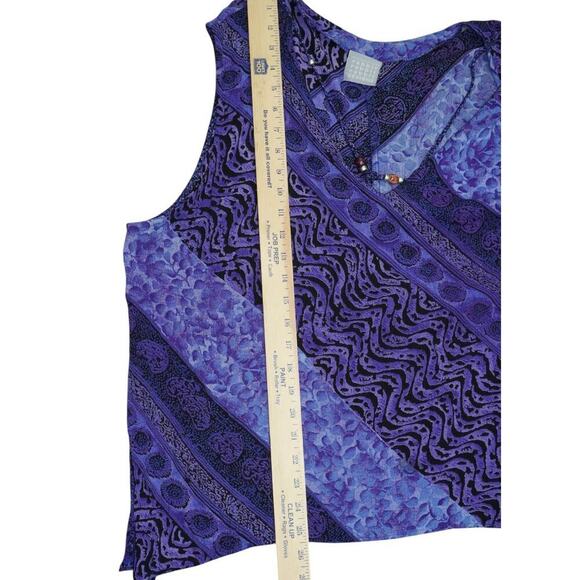 Vintage Purple Boho Sleeveless Tank Top Women’s Large  Bust Festival Hippie Y2K - Picture 7 of 8